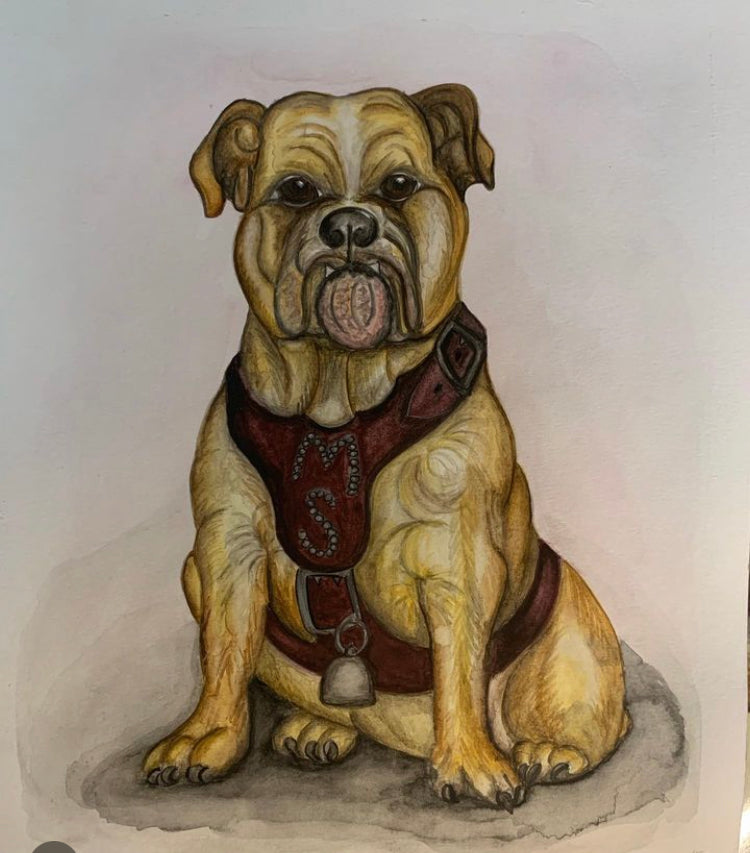 "Bully '23" Signed Watercolor Painting Print by Mickie West