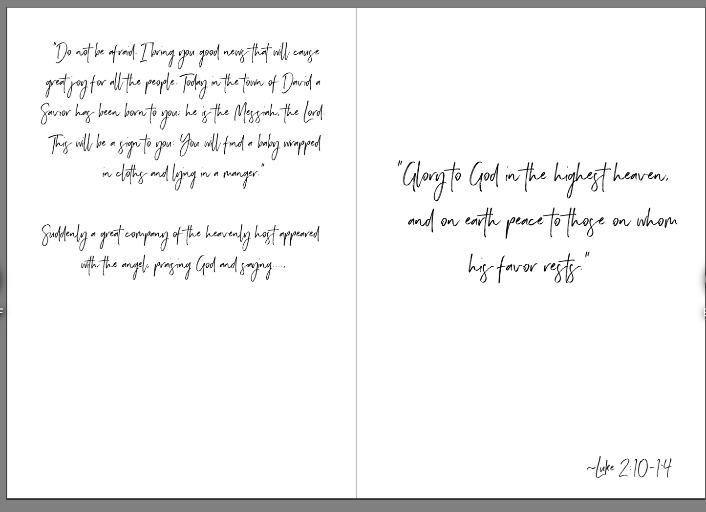 "All Heaven and Nature Sing" 5x7 Christmas Cards (set of 10)