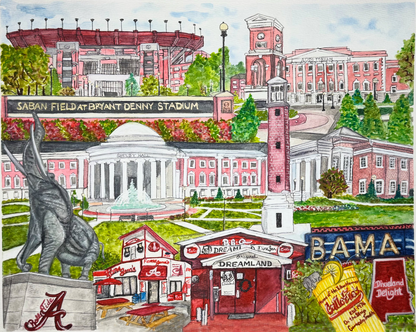 "Where Legends are Made" Signed Watercolor Print by Mickie West