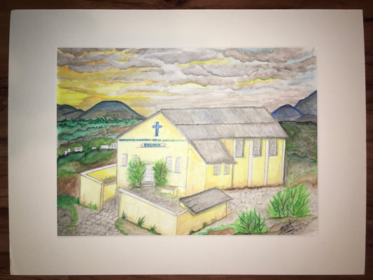 "Center of Hope" Signed Watercolor Painting Print by Mickie West