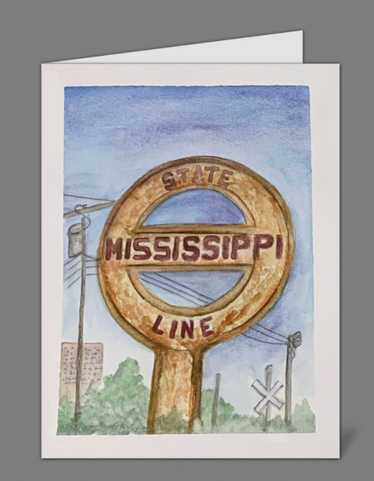 "Mississippi State Line" Notecards (set of 10)