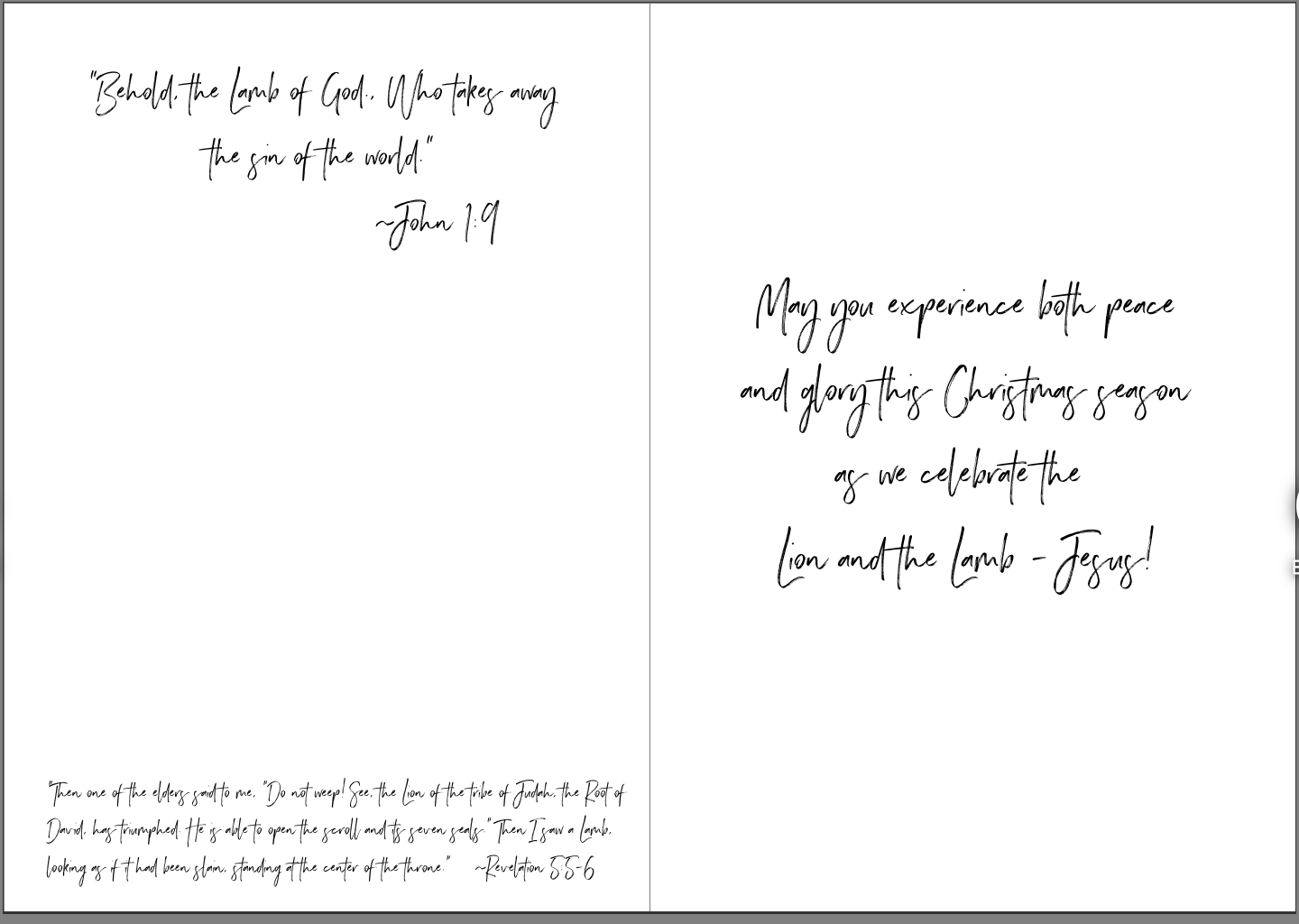 "The Great I Am" 5x7 Christmas Cards (set of 10)