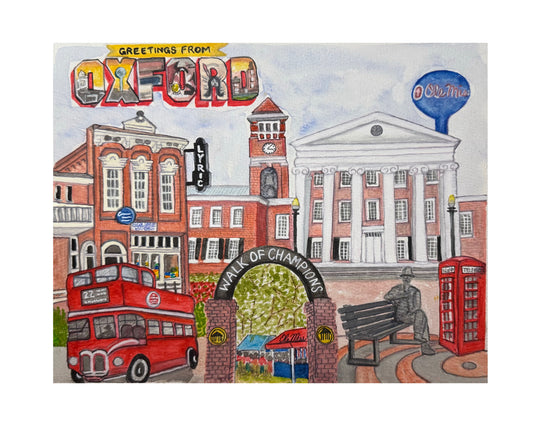 “Under the Oxford Sky” Signed Watercolor Print by Mickie West